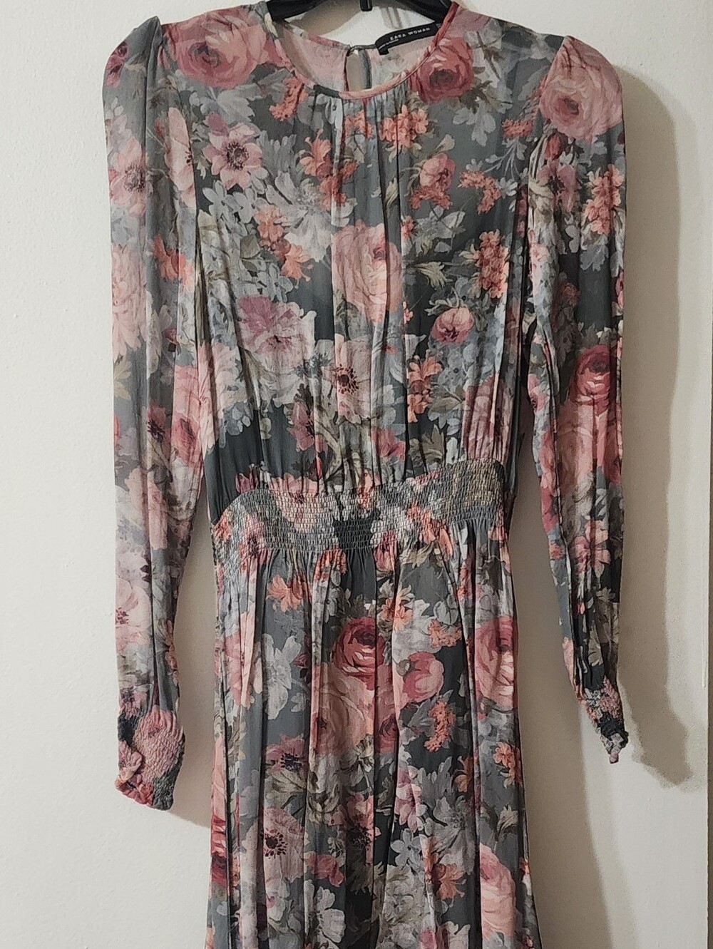 Zara Dress with Pink Floral Print